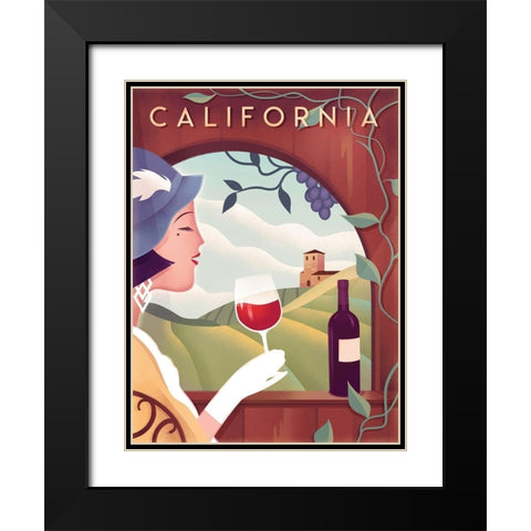 California Wine Black Modern Wood Framed Art Print with Double Matting by Wickstrom, Martin