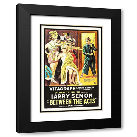 Between Acts Black Modern Wood Framed Art Print with Double Matting by Hollywood Photo Archive
