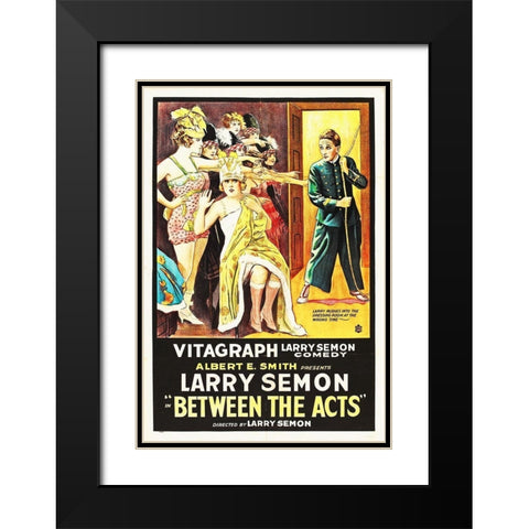 Between Acts Black Modern Wood Framed Art Print with Double Matting by Hollywood Photo Archive