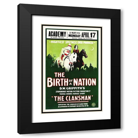 Birth of a Nation, poster Black Modern Wood Framed Art Print with Double Matting by Hollywood Photo Archive