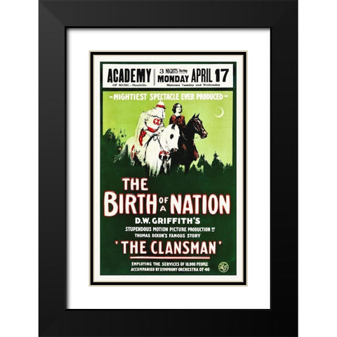 Birth of a Nation, poster Black Modern Wood Framed Art Print with Double Matting by Hollywood Photo Archive