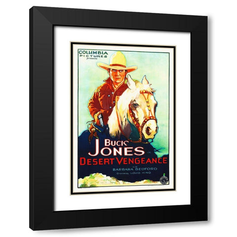 Buck Jones, Desert Vengence Black Modern Wood Framed Art Print with Double Matting by Hollywood Photo Archive