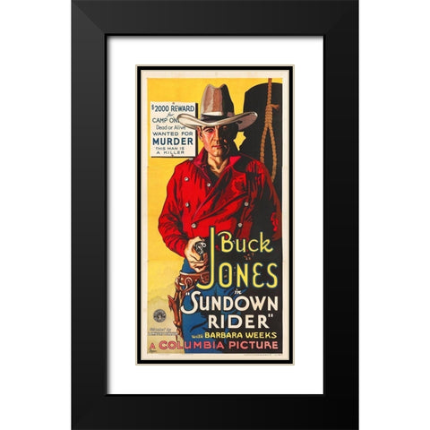 Buck Jones, Sundown Rider Black Modern Wood Framed Art Print with Double Matting by Hollywood Photo Archive