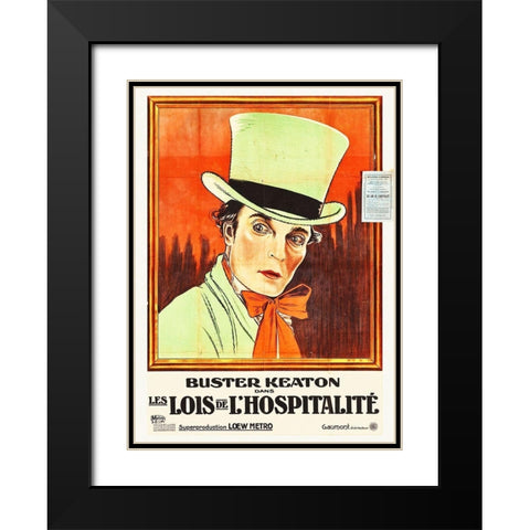 Buster Keaton Black Modern Wood Framed Art Print with Double Matting by Hollywood Photo Archive