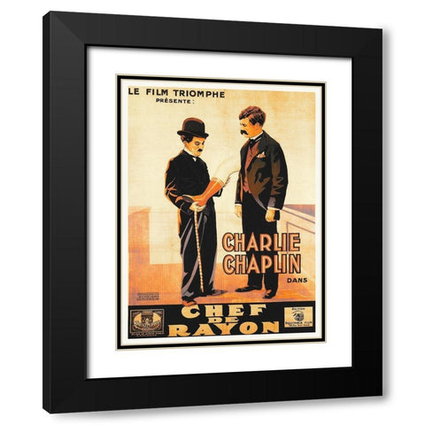 Chaplin The Floorwalker, 1916 001 Black Modern Wood Framed Art Print with Double Matting by Hollywood Photo Archive