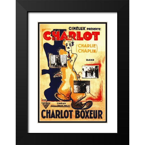 Charlie Chaplin, The Champion,  1915 Black Modern Wood Framed Art Print with Double Matting by Hollywood Photo Archive