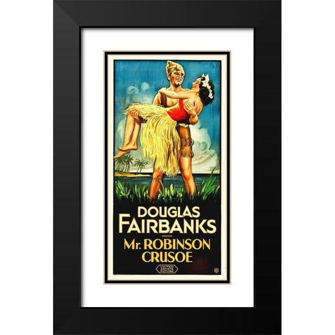Douglas Fairbanks, Mr Robinson Crusoe, 1932 Black Modern Wood Framed Art Print with Double Matting by Hollywood Photo Archive