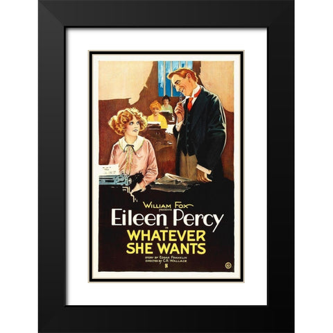 Eileen Percy, Whatever She Wants,  1921 Black Modern Wood Framed Art Print with Double Matting by Hollywood Photo Archive