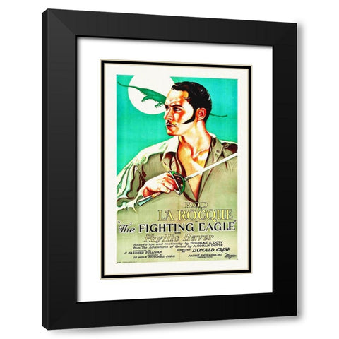 Fighting Eagle Black Modern Wood Framed Art Print with Double Matting by Hollywood Photo Archive