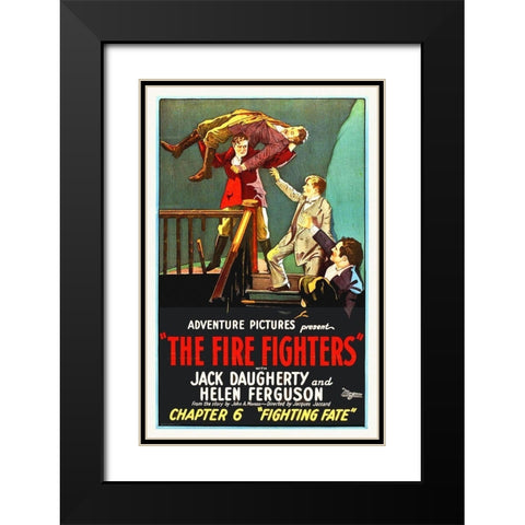 Flame Fighter, Fighting Fate Herbert Rawlinson 10 Black Modern Wood Framed Art Print with Double Matting by Hollywood Photo Archive