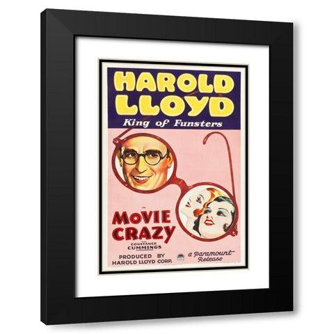 Harold Lloyd Black Modern Wood Framed Art Print with Double Matting by Hollywood Photo Archive