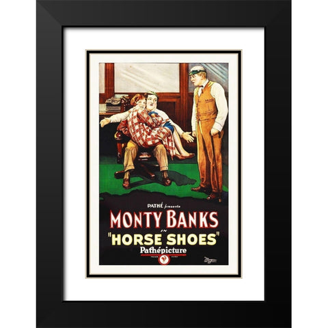 Horse Shoes Black Modern Wood Framed Art Print with Double Matting by Hollywood Photo Archive