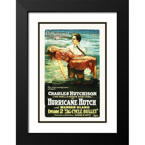 Hutch, The Cycle Bullet, ep 2,  1921 Black Modern Wood Framed Art Print with Double Matting by Hollywood Photo Archive