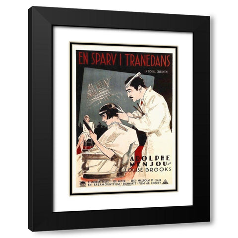 Louise Brooks Black Modern Wood Framed Art Print with Double Matting by Hollywood Photo Archive