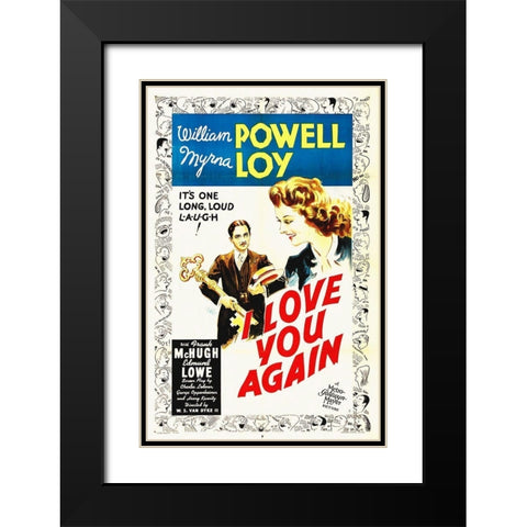 Love You Again Black Modern Wood Framed Art Print with Double Matting by Hollywood Photo Archive