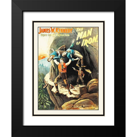 Man Of Iron 1893 Black Modern Wood Framed Art Print with Double Matting by Hollywood Photo Archive