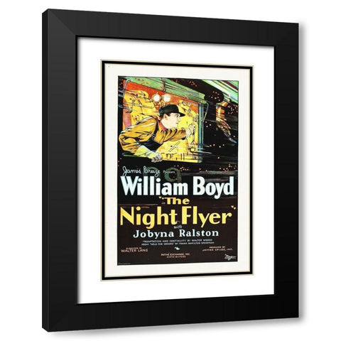 Night Flyer, 1928 Black Modern Wood Framed Art Print with Double Matting by Hollywood Photo Archive