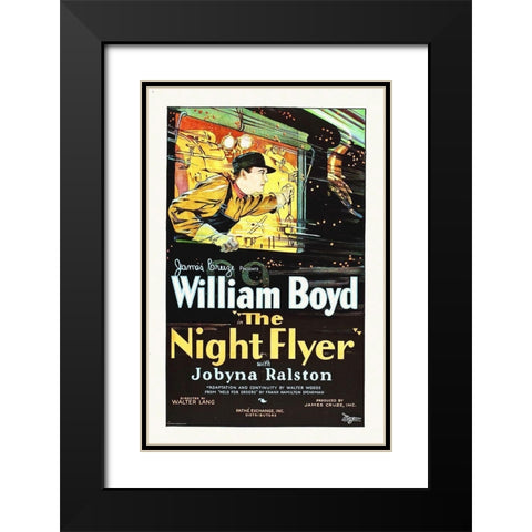 Night Flyer, 1928 Black Modern Wood Framed Art Print with Double Matting by Hollywood Photo Archive