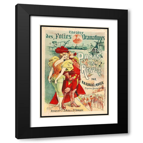 Paris Revue 1893 Black Modern Wood Framed Art Print with Double Matting by Hollywood Photo Archive