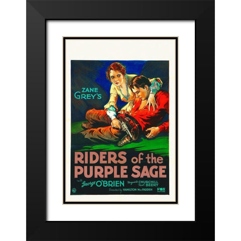 Riders of the Purple Sage Black Modern Wood Framed Art Print with Double Matting by Hollywood Photo Archive