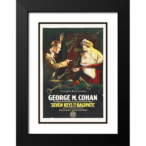 Seven Keys to Baldpate 1917 Black Modern Wood Framed Art Print with Double Matting by Hollywood Photo Archive