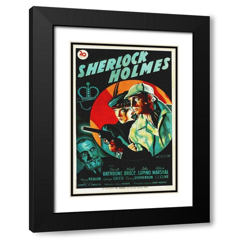 Sherlock Holmes Black Modern Wood Framed Art Print with Double Matting by Hollywood Photo Archive