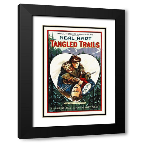 Tangled Trails Black Modern Wood Framed Art Print with Double Matting by Hollywood Photo Archive
