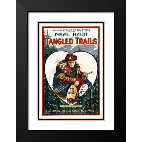 Tangled Trails Black Modern Wood Framed Art Print with Double Matting by Hollywood Photo Archive