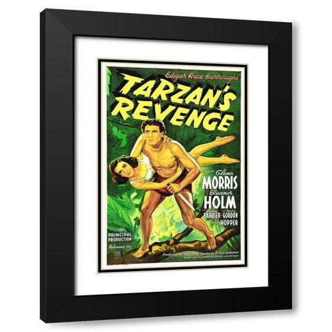 Tarzans Revenge Black Modern Wood Framed Art Print with Double Matting by Hollywood Photo Archive