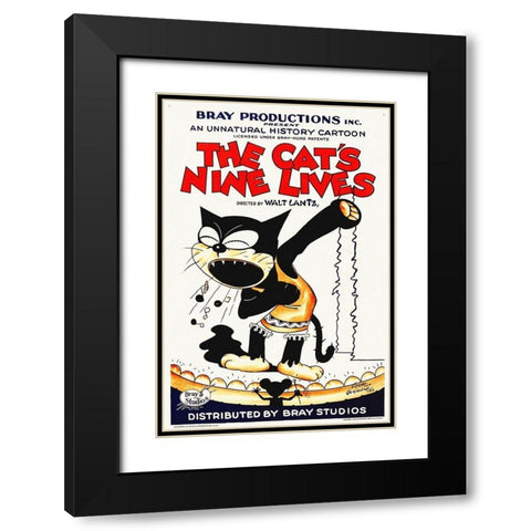 The Cats Nine Lives Black Modern Wood Framed Art Print with Double Matting by Hollywood Photo Archive