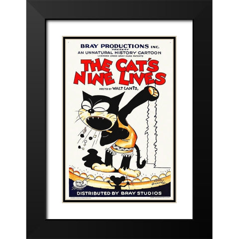 The Cats Nine Lives Black Modern Wood Framed Art Print with Double Matting by Hollywood Photo Archive