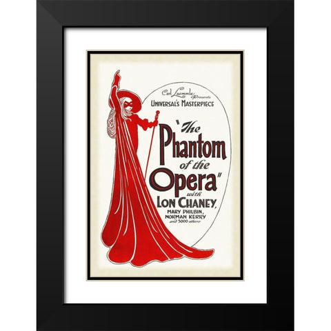 The Phantom of the Opera Black Modern Wood Framed Art Print with Double Matting by Hollywood Photo Archive