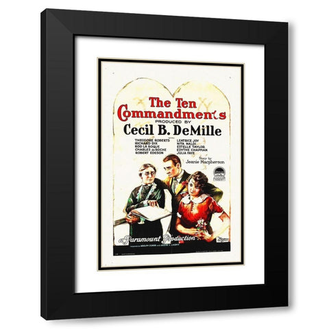 The Ten Commandments Black Modern Wood Framed Art Print with Double Matting by Hollywood Photo Archive