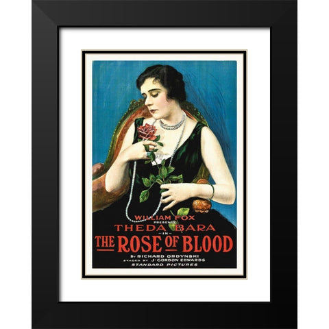 Theda Bara, The Rose of Blood,  1917 Black Modern Wood Framed Art Print with Double Matting by Hollywood Photo Archive
