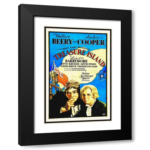 Treasure Island Black Modern Wood Framed Art Print with Double Matting by Hollywood Photo Archive