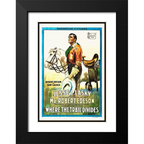Where The Trail Divides Black Modern Wood Framed Art Print with Double Matting by Hollywood Photo Archive