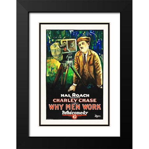Why Men Work Black Modern Wood Framed Art Print with Double Matting by Hollywood Photo Archive