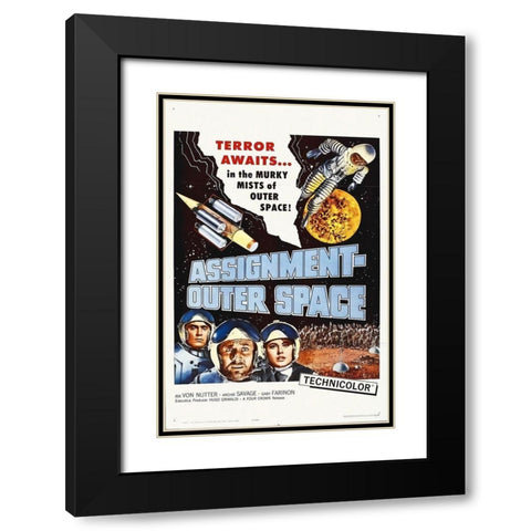 Assignment Outer Space Black Modern Wood Framed Art Print with Double Matting by Hollywood Photo Archive