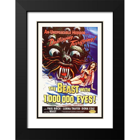 Beast With 1,000,000 Eyes Black Modern Wood Framed Art Print with Double Matting by Hollywood Photo Archive