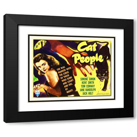 Cat People, 1942 Black Modern Wood Framed Art Print with Double Matting by Hollywood Photo Archive