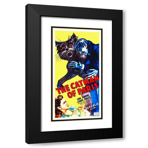 Catman Of Paris Black Modern Wood Framed Art Print with Double Matting by Hollywood Photo Archive