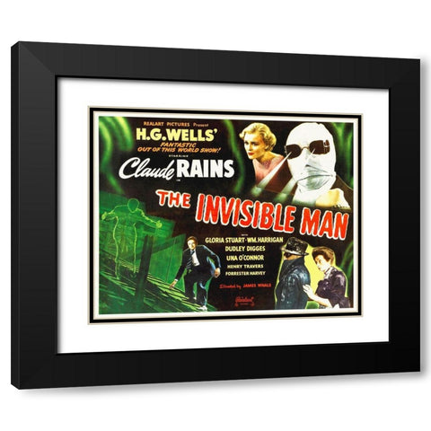 Claude Raines In The Invisible Man Black Modern Wood Framed Art Print with Double Matting by Hollywood Photo Archive