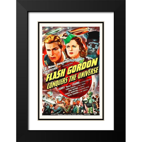 Flash Gordon Conquers The Universe Black Modern Wood Framed Art Print with Double Matting by Hollywood Photo Archive