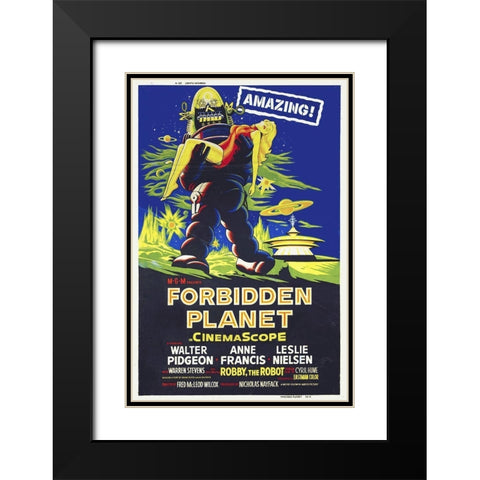 Forbbiden Planet in CinemaScope Black Modern Wood Framed Art Print with Double Matting by Hollywood Photo Archive