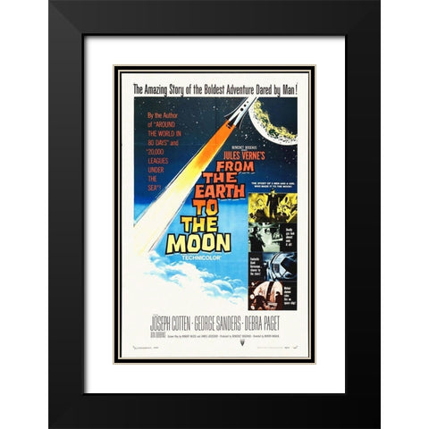 From The Earth To The Moon Black Modern Wood Framed Art Print with Double Matting by Hollywood Photo Archive