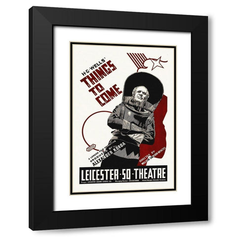 H.G. Wells - Things To Come - Spot Color Black Modern Wood Framed Art Print with Double Matting by Hollywood Photo Archive