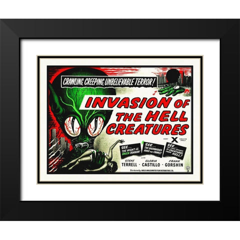 Invasion Of The Hell Creatures,1957 Black Modern Wood Framed Art Print with Double Matting by Hollywood Photo Archive