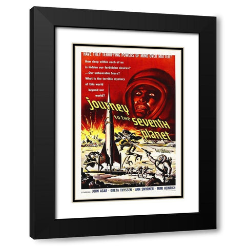 Journey To The Seventh Planet, 1962 Black Modern Wood Framed Art Print with Double Matting by Hollywood Photo Archive