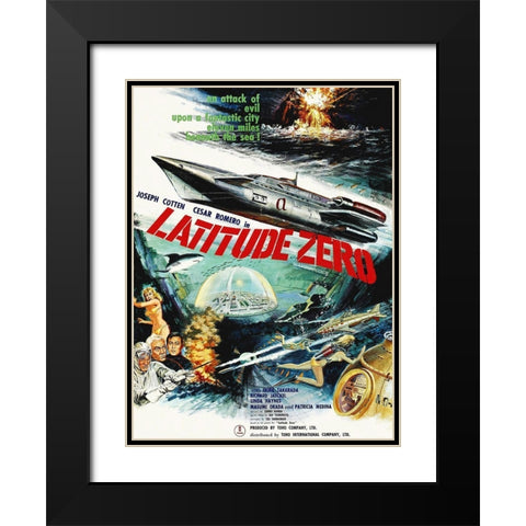 Latitude Zero Black Modern Wood Framed Art Print with Double Matting by Hollywood Photo Archive