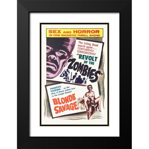 Revolt Of Zombies Black Modern Wood Framed Art Print with Double Matting by Hollywood Photo Archive